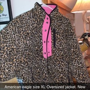 American eagle cheetah print oversized jacket